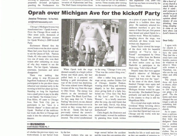 Times Weekly Oprah On Michigan Ave 1 